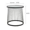 Tempered Glass Coffee Side End Table Line Pedestal Chrome Metal Frame Livingroom