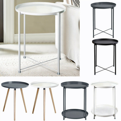 Small Round Metal Coffee Table Sofa Side Table End Table Corner Table Nightstand