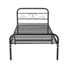 Austin Metal Bed Frame 3ft Single Size Solid Bedstead Base Headboard Black