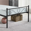 3ft Single Metal Bed Frame Iron Platform Bed w/ Headboard Slatted Support Black