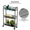 3 Tier Rolling Storage Trolley Utility Cart Kitchen Carts Mesh Basket W/ Wheels