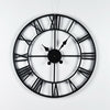 OUTDOOR GARDEN WALL CLOCK ROMAN NUMERALS LARGE OPEN FACE METAL ROUND