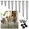 4X Hairpin Legs 6"-28" Steel Hair Pin Legs 3 Rod Table Legs 12mm Furniture Leg