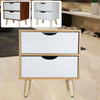 Wooden Bedside Table Cabinet Bedroom Storage Furniture Nightstand with 2 Drawer