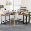 Computer Desk L-Shaped Home Office DesK Workstation Corner Study Desk-Rustic