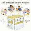 4PCS Kids Table & Chair Set 2-In-1 Wooden Toddler Activity Furniture Storage Box
