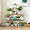 Wood Flowerbed Ladder Shelf Stand Plant Flower Pot Display Rack Living Room Home