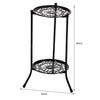 Plant Stand 2 Tier Metal Flower Pots Holder Rack Display Shelf Indoor Outdoor