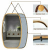 Oval Mirror Bamboo Framed Hanging with Adjustable Leather Strap Wall Mirrors New