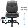 Adjustable Office Chair Computer Desk Chair Armless Ergonomic Swivel Chair