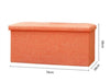 2 SEATER DOUBLE LARGE OTTOMAN FAUX LINEN FOLDING STORAGE TOY BOX POUFFE 4COLOURS