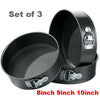 3 Round Cake Tin Set Non Stick Spring Form Loose Base Baking Pan Tray 8/9/10inch