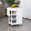 Small Kitchen Trolley Butchers Block Island Storage Cupboard Cart Shelves Unit
