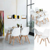 White Round Dining Table and 4 Chairs Set Kitchen Dining Room Retro Solid Wood