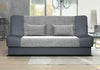 New Sonia Click Clack Sofa bed 2 Tone Grey or Beige , Fabric 3 seater DOUBLE BED