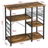 Industrial Hallway Storage Unit Bookcase Shelf Kitchen Rack with Basket and Hook