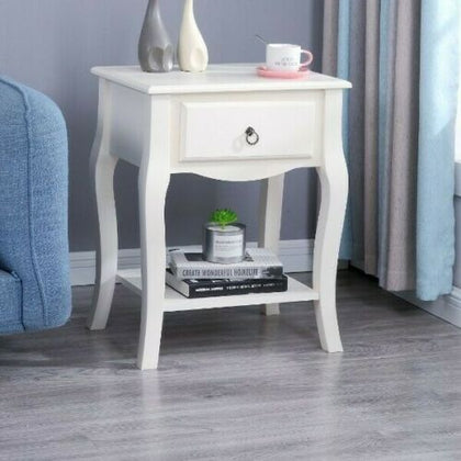 French Style shabby Chic Wooden cream lamp Bedside Table Living Room Furniture