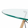 Dining Table Round Clear Glass Table Modern Style Table for Kitchen Dining Room
