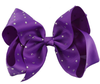 8" Inch Large Crystal Diamante Rhinestone Grosgrain Ribbon Bow Hair Clip Girls