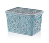 Small Large Lace Plastic Storage Box Lid Basket Container Kitchen Home Office