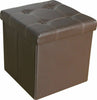 FAUX LEATHER FOLDING OTTOMAN STORAGE STOOL BOX POUFFE FOOT REST SEAT CUSHION LID
