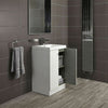 Storage sink Alpine Duo 500mm floor standing vanity unit gloss white