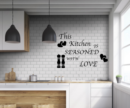 Kitchen Seasoned with Love Wall Stickers Art Dining Room Removable Decals DIY