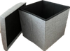 Linen Folding Ottoman Storage Box Seat Bedroom Living Room Footstool Chest