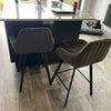 Two Alfa Velvet Barstools Counter Height Breakfast Bar Stools