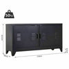 Black Metal Sideboard Cabinet Industrial TV Stand Buffet Home Office Cupboard