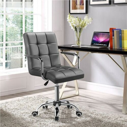 Swivel Office Chair PU Leather Adjustable Computer Desk Chair for Home Office