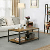 Industrial Coffee Table Livingroom Table with Storage Shelf for Home Office