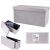 Folding Ottoman Storage Box For Bedroom, Living Room.Footstool Chest Grey Black