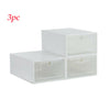 12X Clear Plastic Shoe Storage Boxes Drawer Stackable Foldable Durable Organiser