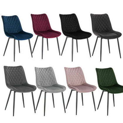 2/4er Dining Chairs Kitchen Chairs LivingRoom Chairs Velvet with Padded Seat