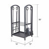 Large Black Indoor/Outdoor Firewood Log Storage Rack Stand & Tools Holder Store