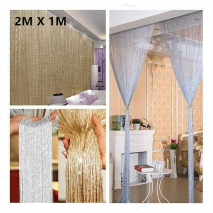 1/2X Glitter Door String Curtain Room Divider Panel Fly Screen Backdrop Curtains