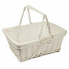 White Wicker Hamper Storage Gift Basket With Handle, Sml Med or Lrg