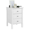 Wooden Nightstand Table White Drawers Bedside Table Side Table Cabinet Storage