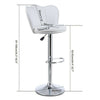 2 x Faux Leather Breakfast Bar Stools Gas Lift Home Kitchen Swivel Chairs White