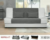 New Sonia Click Clack Sofa bed 2 Tone Grey or Beige , Fabric 3 seater DOUBLE BED