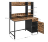 Large Computer Desk Vintage Industrial Shelves Rustic Metal Workstation Table