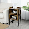2 Bedside Tables Industrial Nightstands Stackable End Tables with Open Storage
