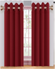 Thick Thermal Insulated Blackout Eyelet Curtains With Ring Top Pair + Tie Backs