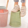 New Pink Home Office Plastic Basket Trash Waste Bin Hollow Garbage Bag Box