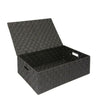 Set of 2 Underbed Storage Box Chest Shelf Toy Clothes Basket With Lid - Black