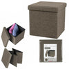 Folding Ottoman Storage Box For Bedroom, Living Room.Footstool Chest Grey Black