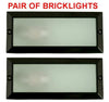 2 X Modern Outdoor Black Aluminium & Frosted Glass Brick Light
