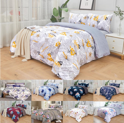 Luxury Floral Duvet Cover Pillowcase Quilt Bedding Sets Single Double King Size