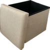 Linen Folding Ottoman Storage Box Seat Bedroom Living Room Footstool Chest